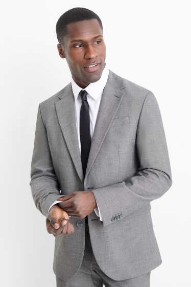 Uomo - Giacca coordinabile - regular fit - tessuto elasticizzato - grigio