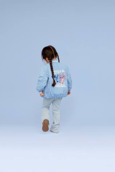 Enfants filles - Lilo & Stitch - bomber - rembourré - déperlant - bleu clair