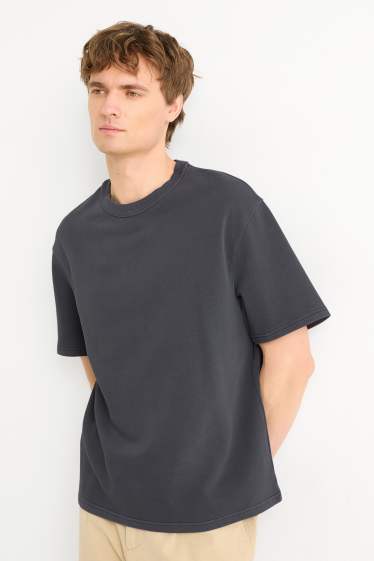 Hommes - T-shirt - relaxed fit - gris foncé