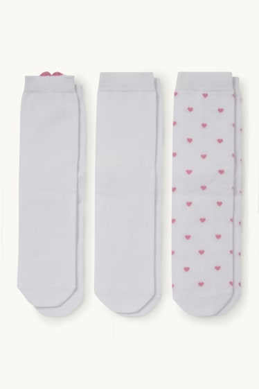 Dona - Paquet de 3 - mitjons amb dibuix - cor - blanc