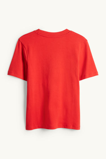 Femmes - T-shirt - slim fit - rouge