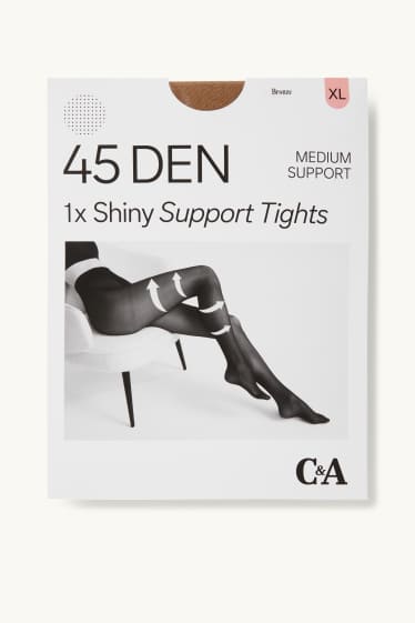 Kobiety - Cienkie rajstopy - LYCRA® - 45 DEN - brązowy