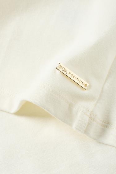 Enfants filles - T-shirt - effet brillant - crème