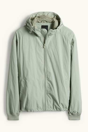 Herren - Jacke mit Kapuze - wasserabweisend - dunkelgrün