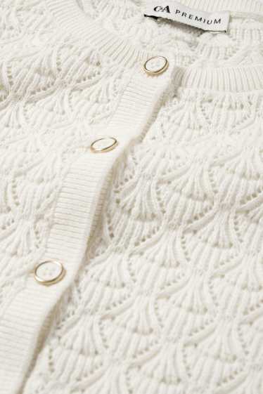 Enfants filles - Gilet en maille - blanc crème