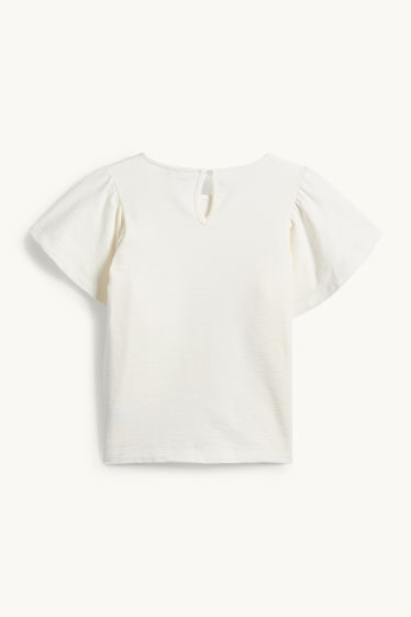 Enfants filles - T-shirt - finition texturée - blanc