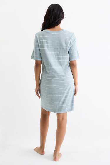 Dona - Camisa de dormir - de ratlles - turquesa