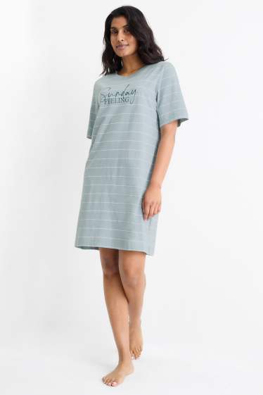 Dona - Camisa de dormir - de ratlles - turquesa