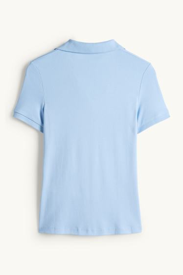 Women - Polo shirt - regular fit - light blue