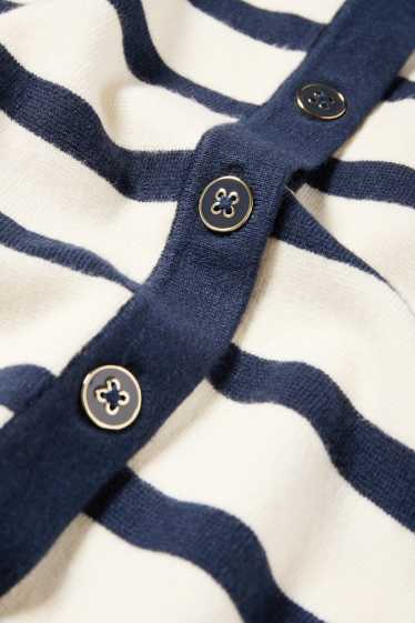 Enfants filles - Gilet en maille - à rayures - bleu foncé / blanc crème