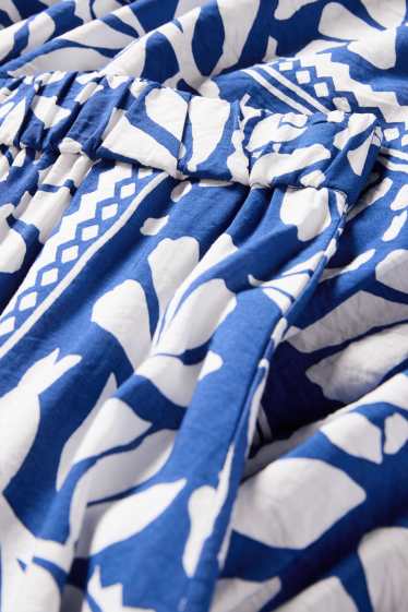 Damen - Rock - gemustert - weiß / blau