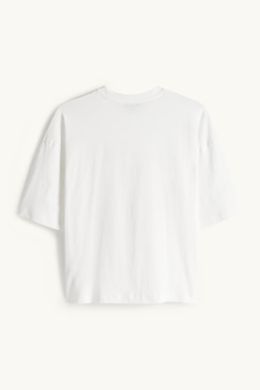 Donna - T-shirt - regular fit - bianco / rosa