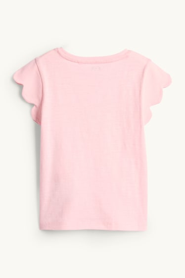 Bambine - Leprotto - maglia a maniche corte - effetto brillante - rosa