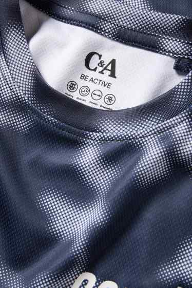 Kinderen: jongens - Sportshirt - met patroon - donkergrijs