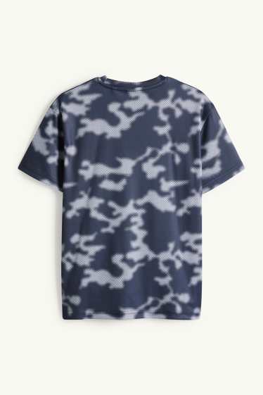 Kinderen: jongens - Sportshirt - met patroon - donkergrijs