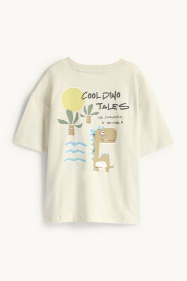 Bambini - Dinosauro - maglia a maniche corte - verde chiaro