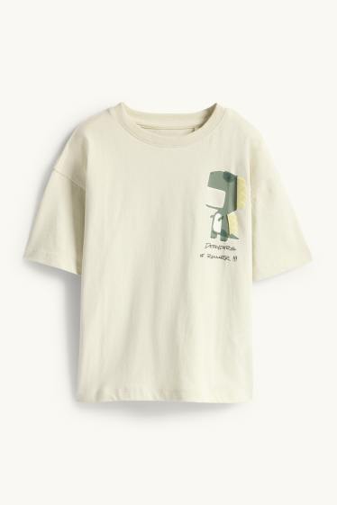 Bambini - Dinosauro - maglia a maniche corte - verde chiaro
