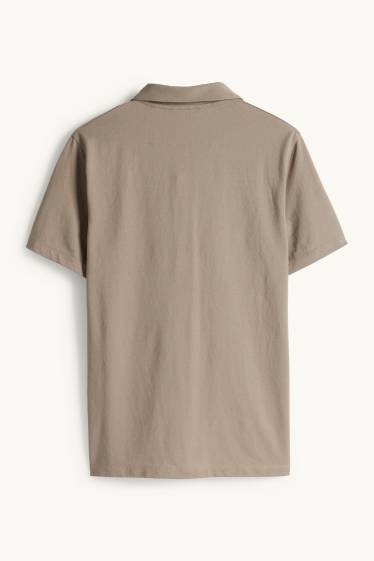 Pánské - Polokošile - regular fit - světle hnědá