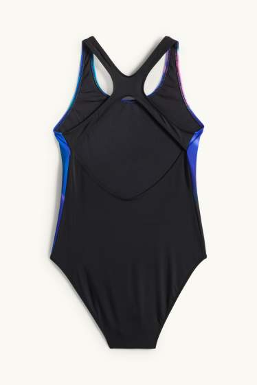 Copii - Fete - Costum de baie - LYCRA® XTRA LIFE™ - cu model - albastru / negru