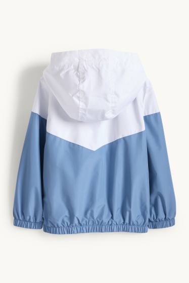 Copii - Băieți - Jachetă cu glugă - rezistentă la apă - albastru / alb