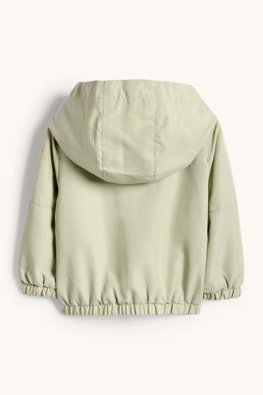 Miminka - chlapci - Bunda s kapucí pro miminka - z vodoodpudivého materiálu - mátově zelená