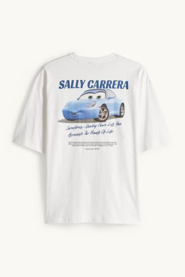 Bărbați - Tricou - supradimensionat - Mașini - alb