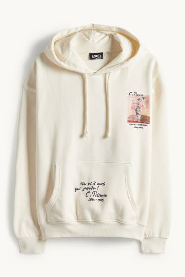 Men - Oversized hoodie - Camille Pissarro - cremewhite