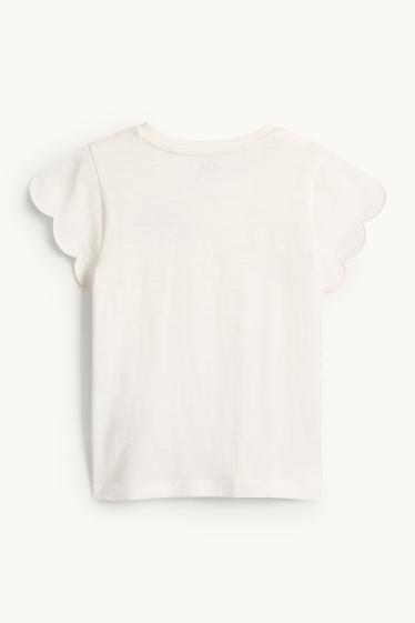 Bambine - Fiore - maglia a maniche corte - bianco crema