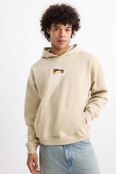 Home - Dessuadora oversized amb caputxa - Bob esponja - beix clar