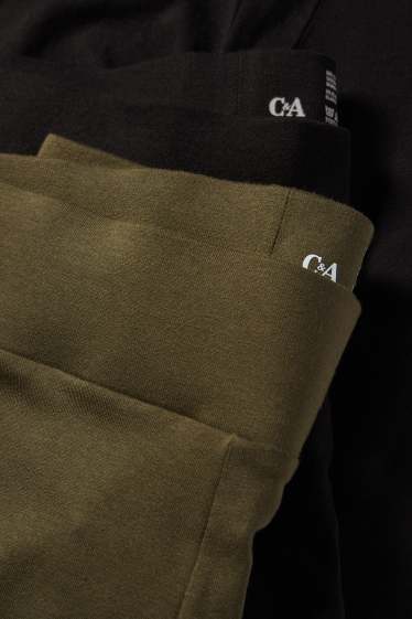 Dames - Set van 2 - capri-legging - kaki