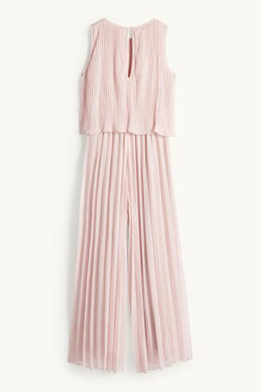 Enfants filles - Combinaison en finition plissée - effet brillant - rose