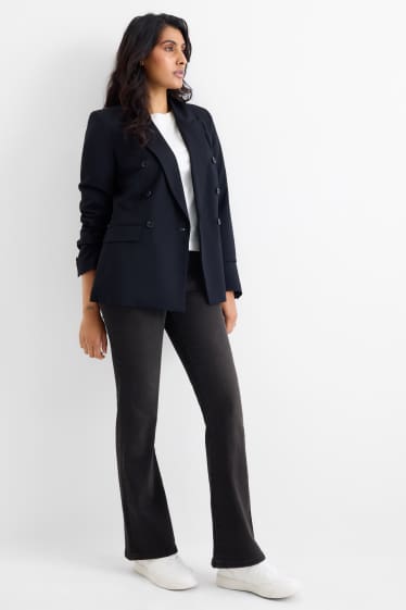 Damen - Flared Jeans - High Waist - dunkeljeansgrau