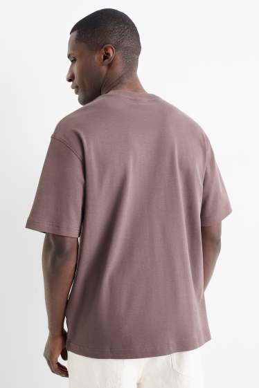 Pánské - Tričko - relaxed fit - hnědá