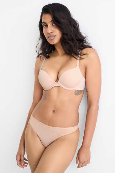 Femmes - Lot de 3 - strings - beige clair