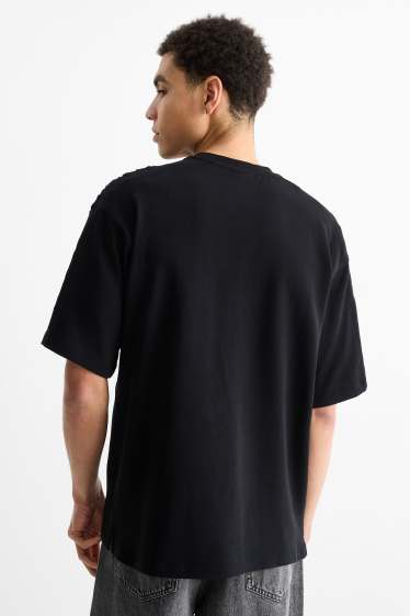 Pánské - Tričko - oversized - černá