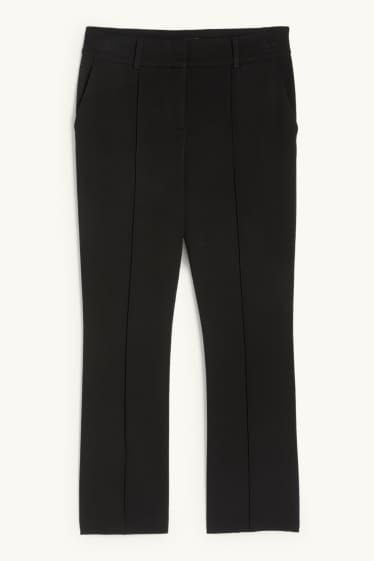 Dames - Pantalon - mid waist - flared - zwart