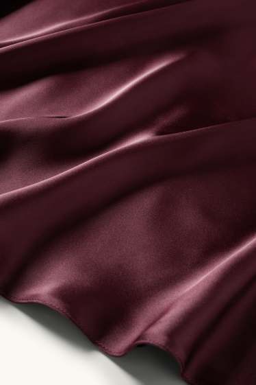Women - Satin skirt - bordeaux