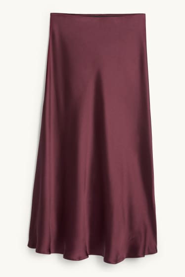 Women - Satin skirt - bordeaux