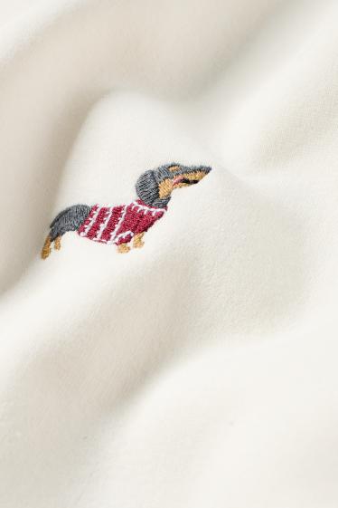 Dames - Oversized sweatshirt - crèmekleurig