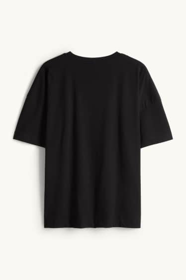 Damen - T-Shirt - Regular Fit - Glanz-Effekt - Peanuts - schwarz