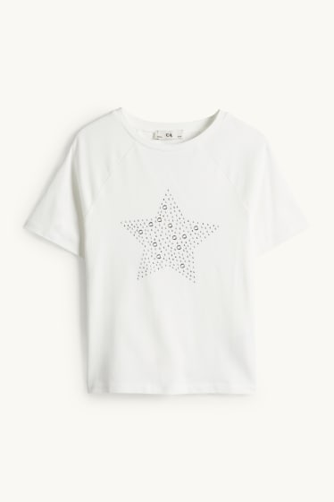 Bambine - Stella - t-shirt - bianco