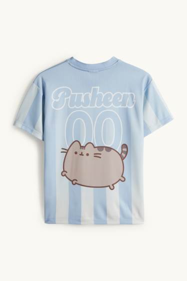 Bambine - Pusheen - t-shirt - a righe - azzurro