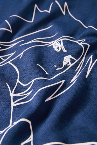 Herren - T-Shirt - Oversized - Naruto - dunkelblau / weiß