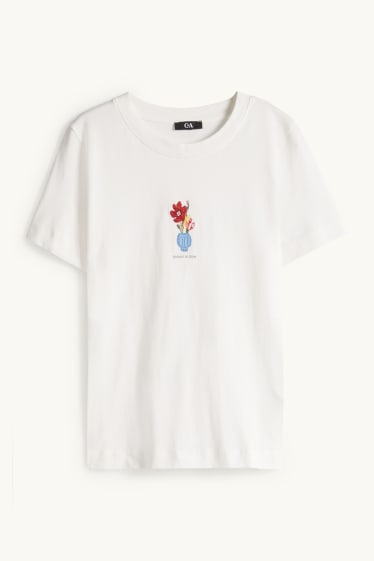 Donna - T-shirt - regular fit - bianco