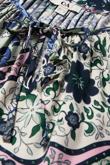 Femei - Bluză - cu model - albastru închis