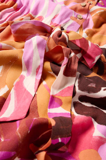 Femei - Rochie tip bluză din viscoză - straight fit - cu model - multicolor