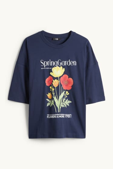 Femmes - T-shirt - regular fit - bleu foncé