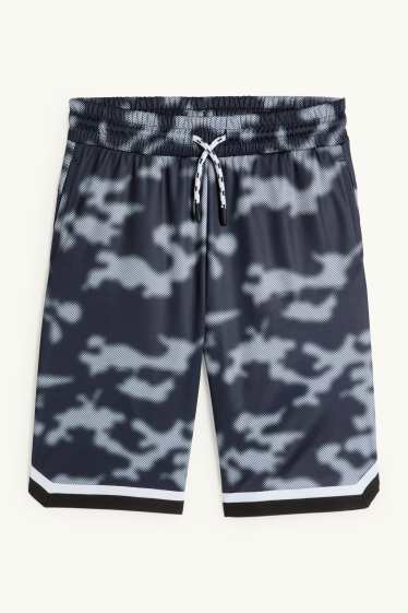 Děti - chlapci - Funkční šortky - se vzorem - černá