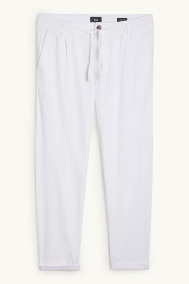 Herren - Chino - Tapered Fit - Leinen-Mix - weiss