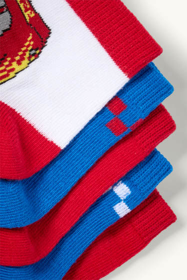 Kinderen: jongens - Set van 5 paar - Cars - sokken met motief - rood / blauw